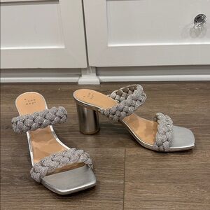 a new day Silver Braided Heels